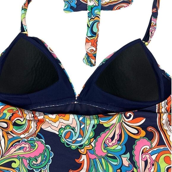 Tommy Bahama Mare Paisley Halter One-Piece Swimsuit size 10 - Picture 4 of 10